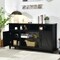 Costway 59'' TV Stand Media Center Console Cabinet w/ Barn Door for TV's 65'' Natural\Black\Coffee